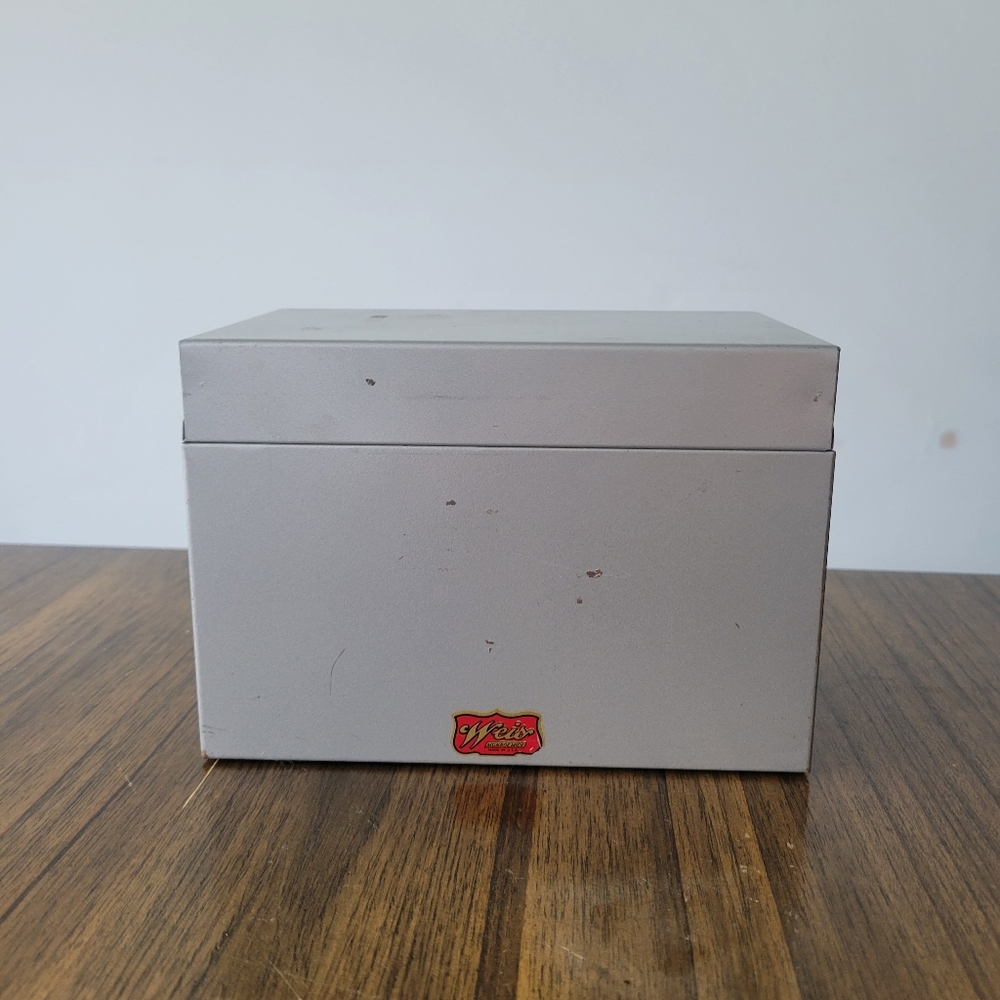 Vintage metal file card box